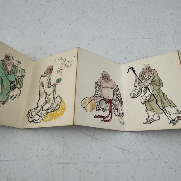 18 Eighteen Arhats Luohan Chinese Fan-Fold Art Print Book - Picture 8 of 14